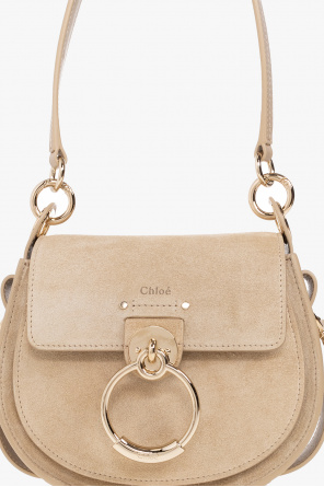 Beige Tess Small shoulder bag Chloe logo embossed wallet chloe leather wallet SchaferandweinerShops Oman